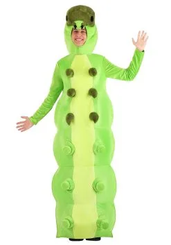 Fun Costumes Green Caterpillar Costume For Adults -Wolf Costumes Sales Store adult green caterpillar costume alt 2