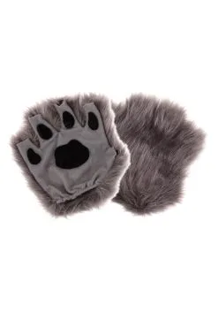 Elope Fingerless Gray Paw Costume Gloves