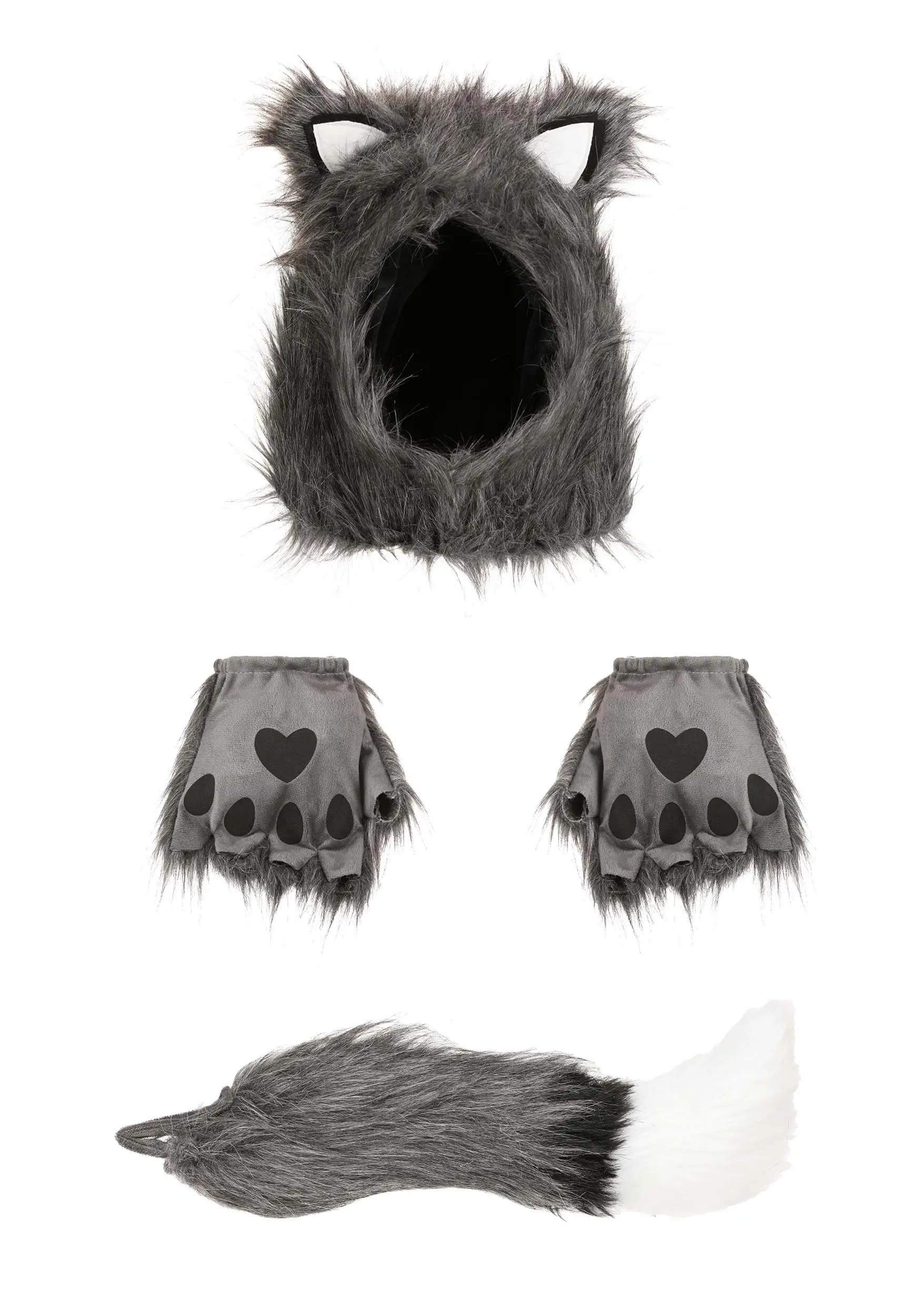 Yao Hats Wolf Hood, Hands & Tail Costume Accessory Kit 5 Yao Hats Wolf Hood, Hands & Tail Costume Accessory Kit - Image 5