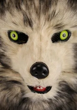 Elope Wolf Mask With Mouth Mover For Adults -Wolf Costumes Sales Store wolf mouth mover mask alt 5
