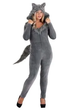 Fun Costumes Women's Grey Wolf Costume -Wolf Costumes Sales Store womens grey wolf costume alt 1
